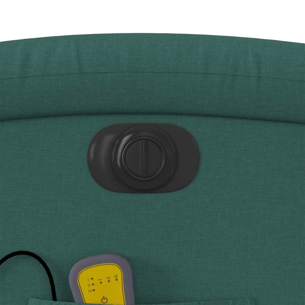 Massagesessel Elektrisch Dunkelgrün Stoff