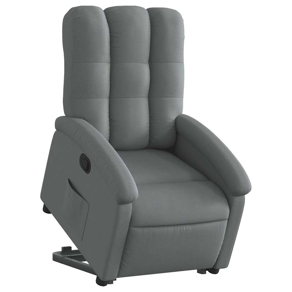 Relaxsessel mit Aufstehhilfe Dunkelgrau Stoff