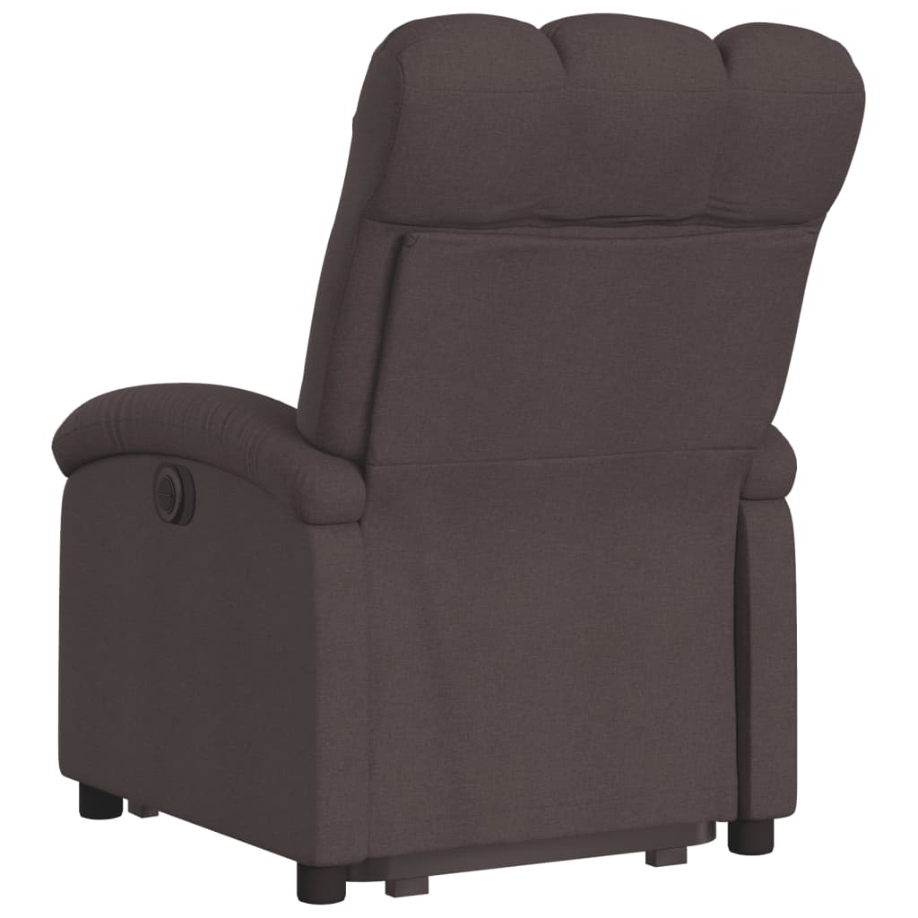 Fauteuil relax avec aide à la verticalisation en tissu marron foncé