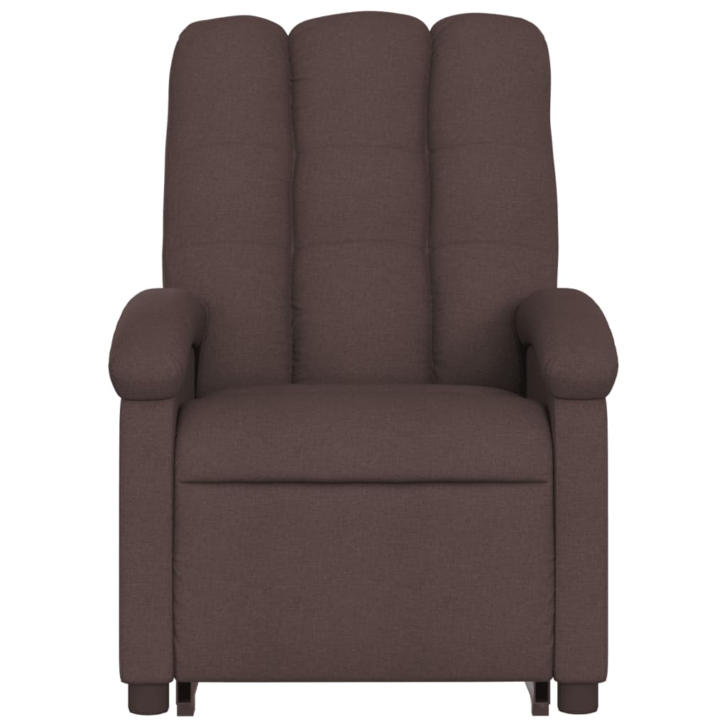 Fauteuil relax avec aide à la verticalisation en tissu marron foncé