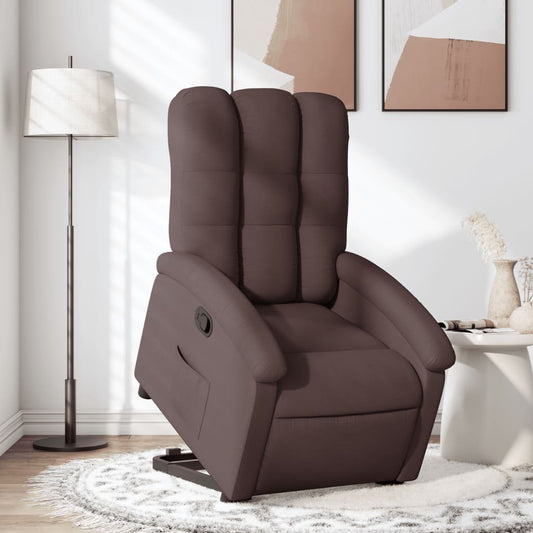 Fauteuil relax avec aide à la verticalisation en tissu marron foncé