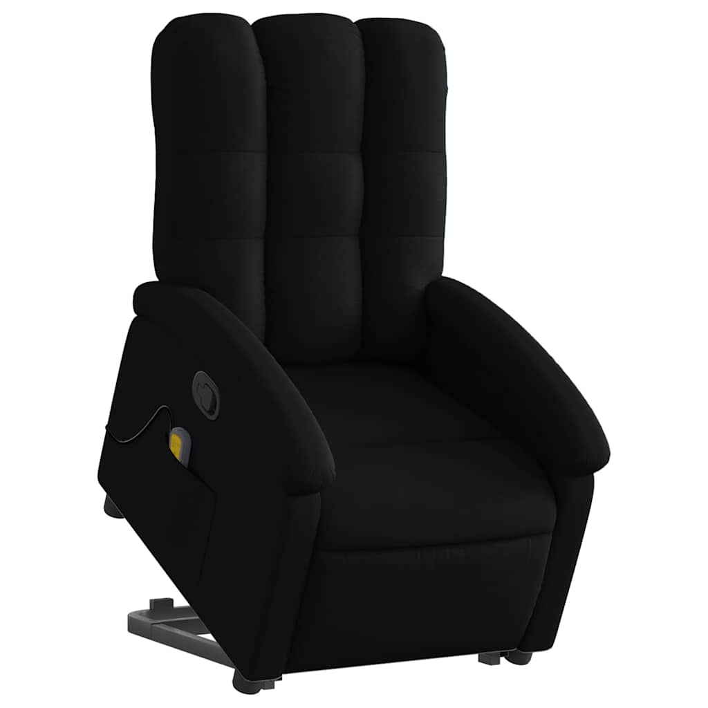 Massagesessel mit Aufstehhilfe Schwarz Stoff