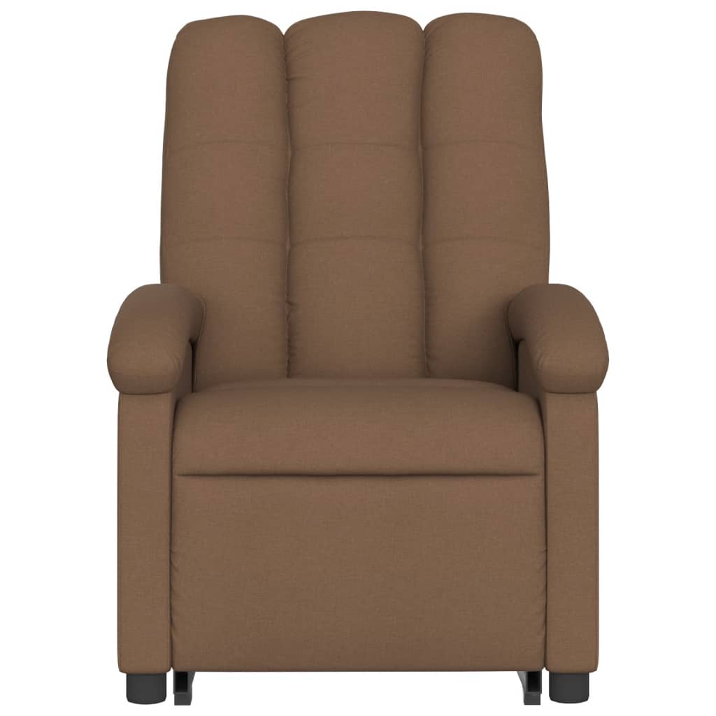 Fauteuil de massage avec aide à la verticalisation en tissu marron