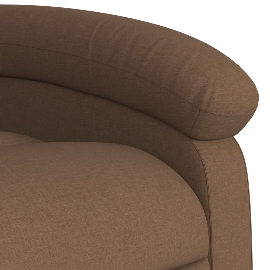 Fauteuil de massage avec aide à la verticalisation en tissu marron