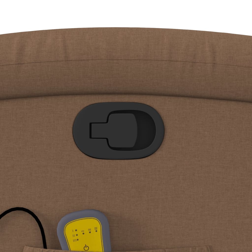 Fauteuil de massage avec aide à la verticalisation en tissu marron