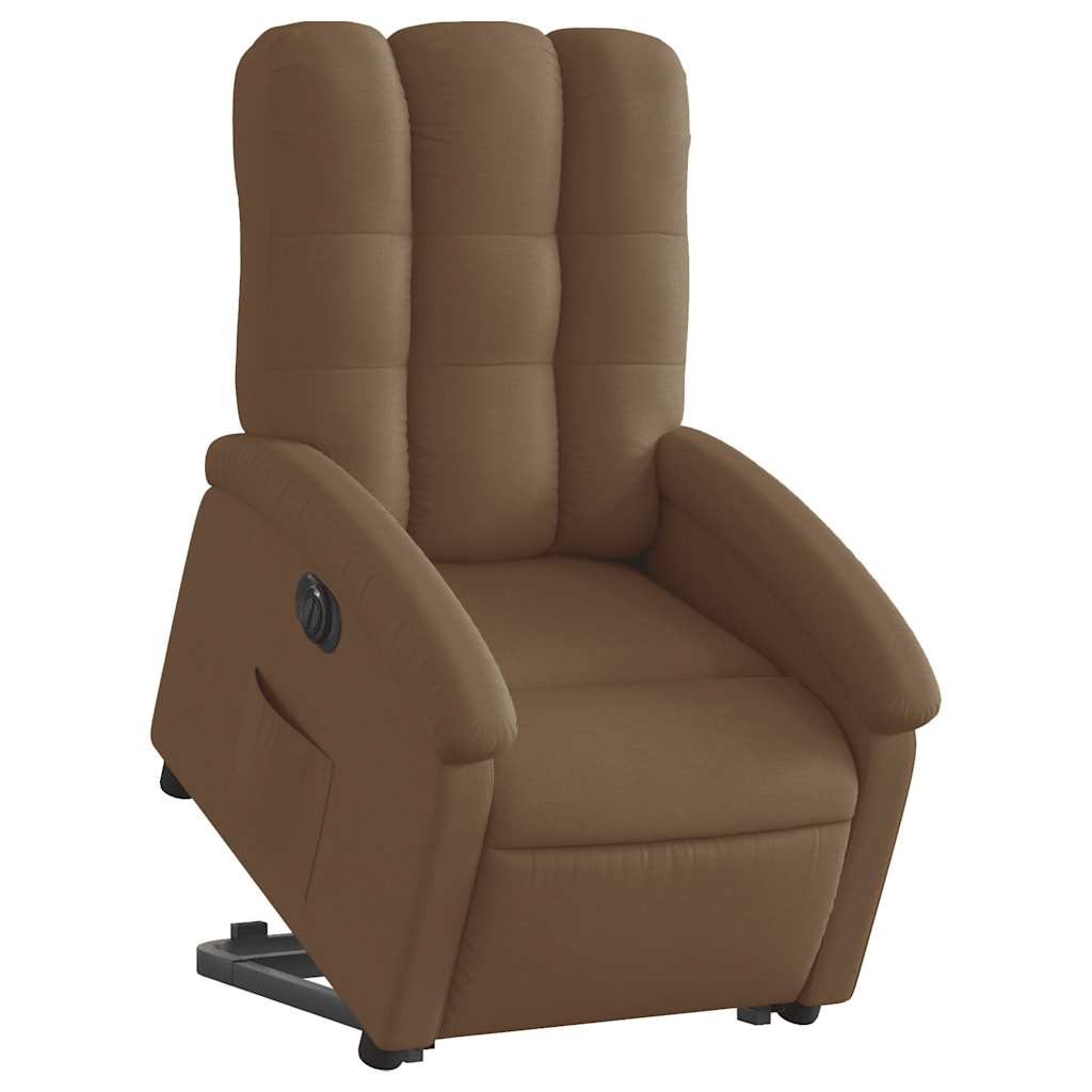 Relaxsessel mit Aufstehhilfe Elektrisch Braun Stoff