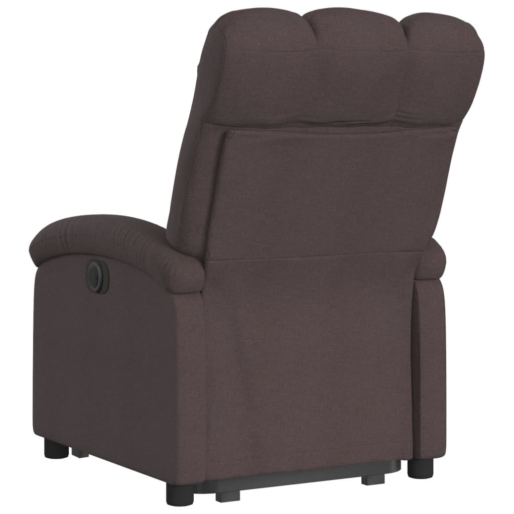 Fauteuil relax avec releveur électrique en tissu marron foncé