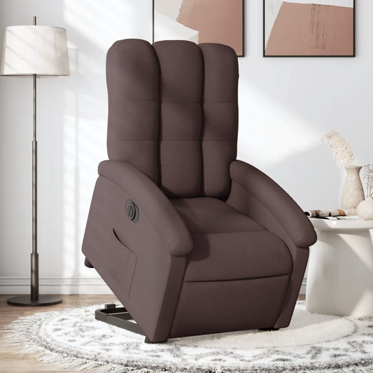 Fauteuil relax avec releveur électrique en tissu marron foncé