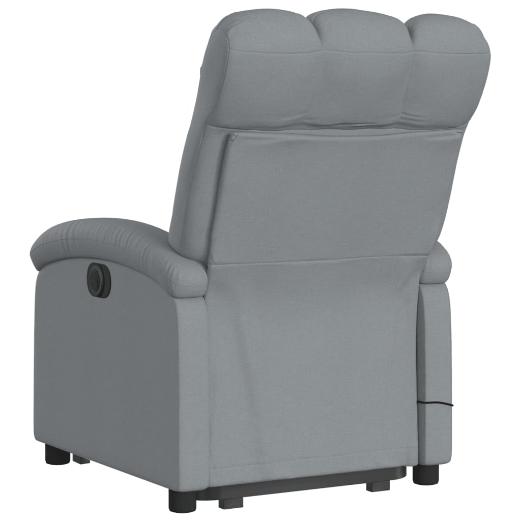 Electric massage chair with stand-up aid light grey fabric
