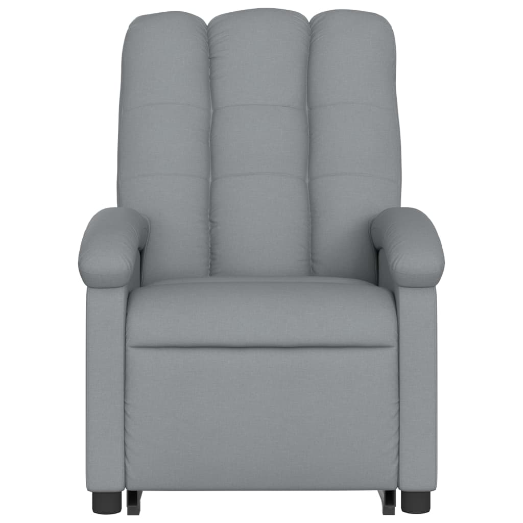 Electric massage chair with stand-up aid light grey fabric