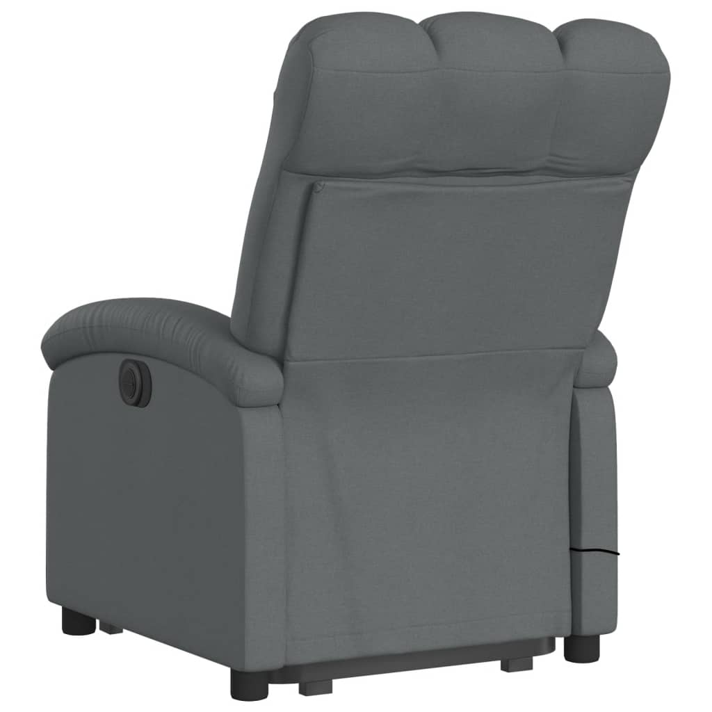 Fauteuil de massage électrique avec aide au verticalisation en tissu gris foncé