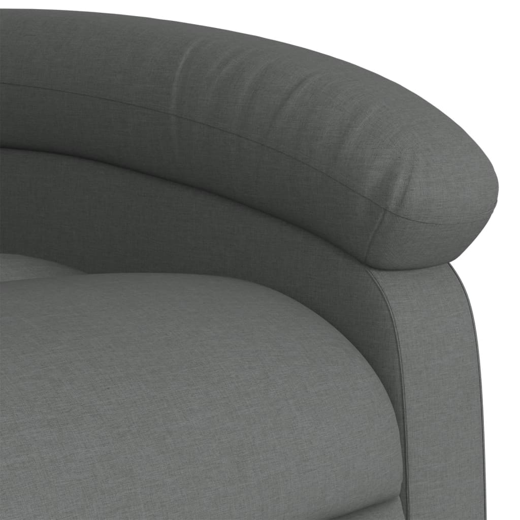 Fauteuil de massage électrique avec aide au verticalisation en tissu gris foncé