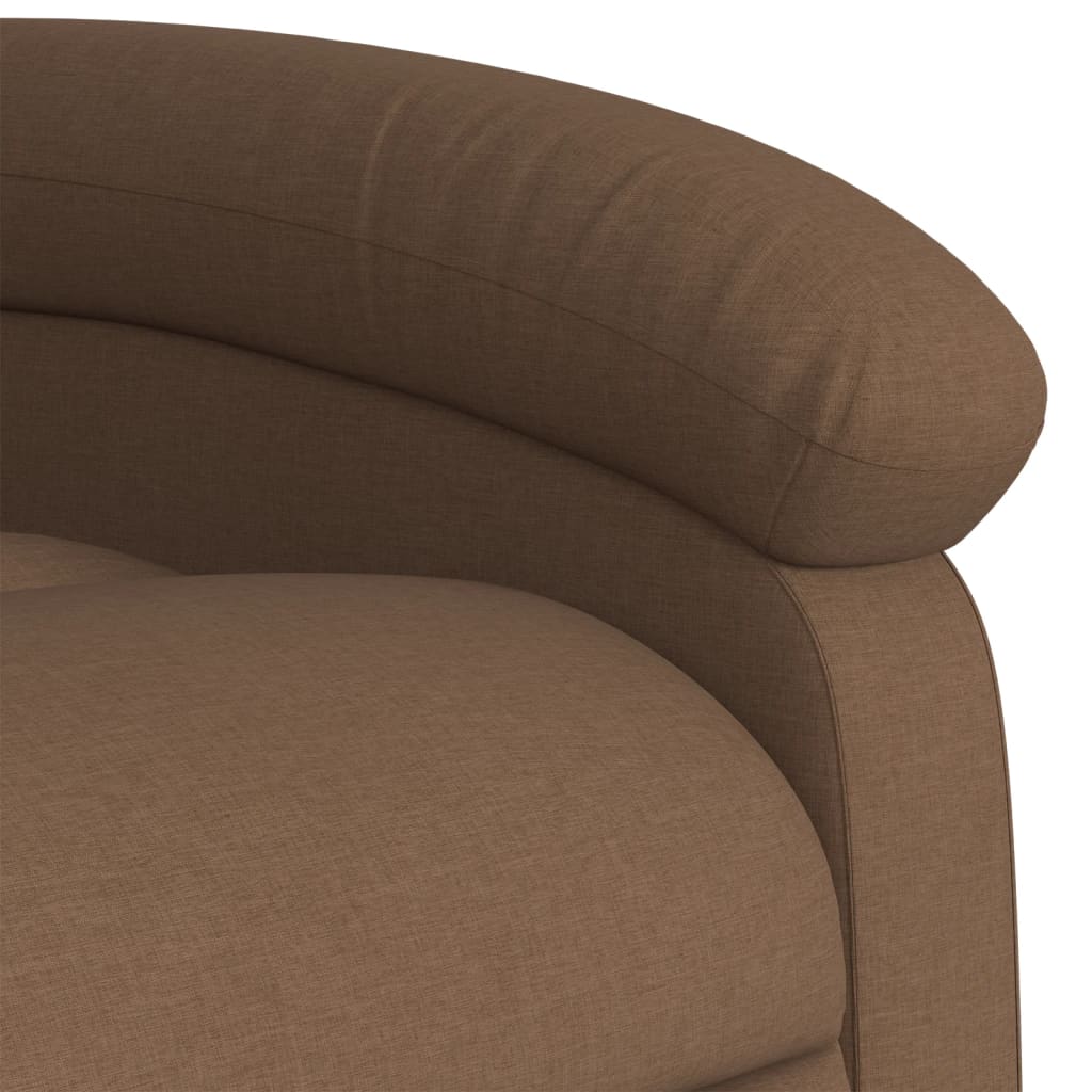 Fauteuil de massage électrique avec aide à la verticalisation en tissu marron
