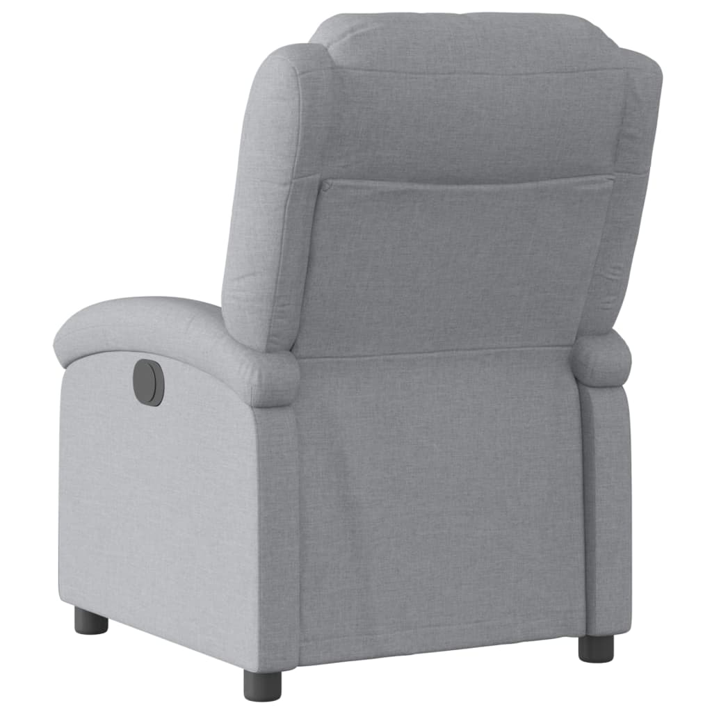 Fauteuil inclinable électrique en tissu gris clair