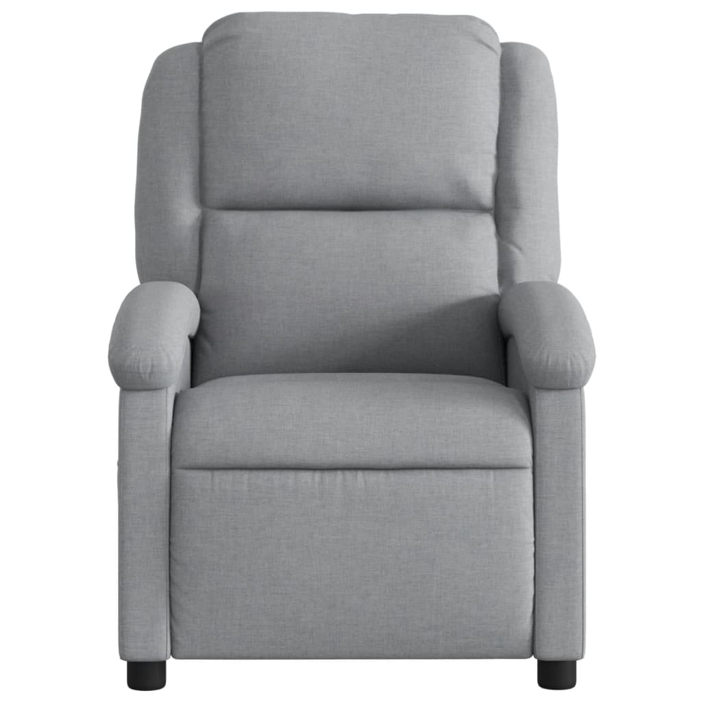 Fauteuil inclinable électrique en tissu gris clair