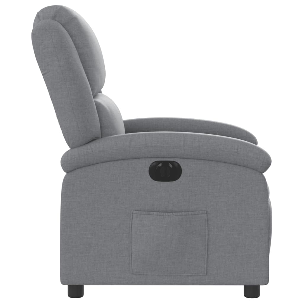 Fauteuil inclinable électrique en tissu gris clair