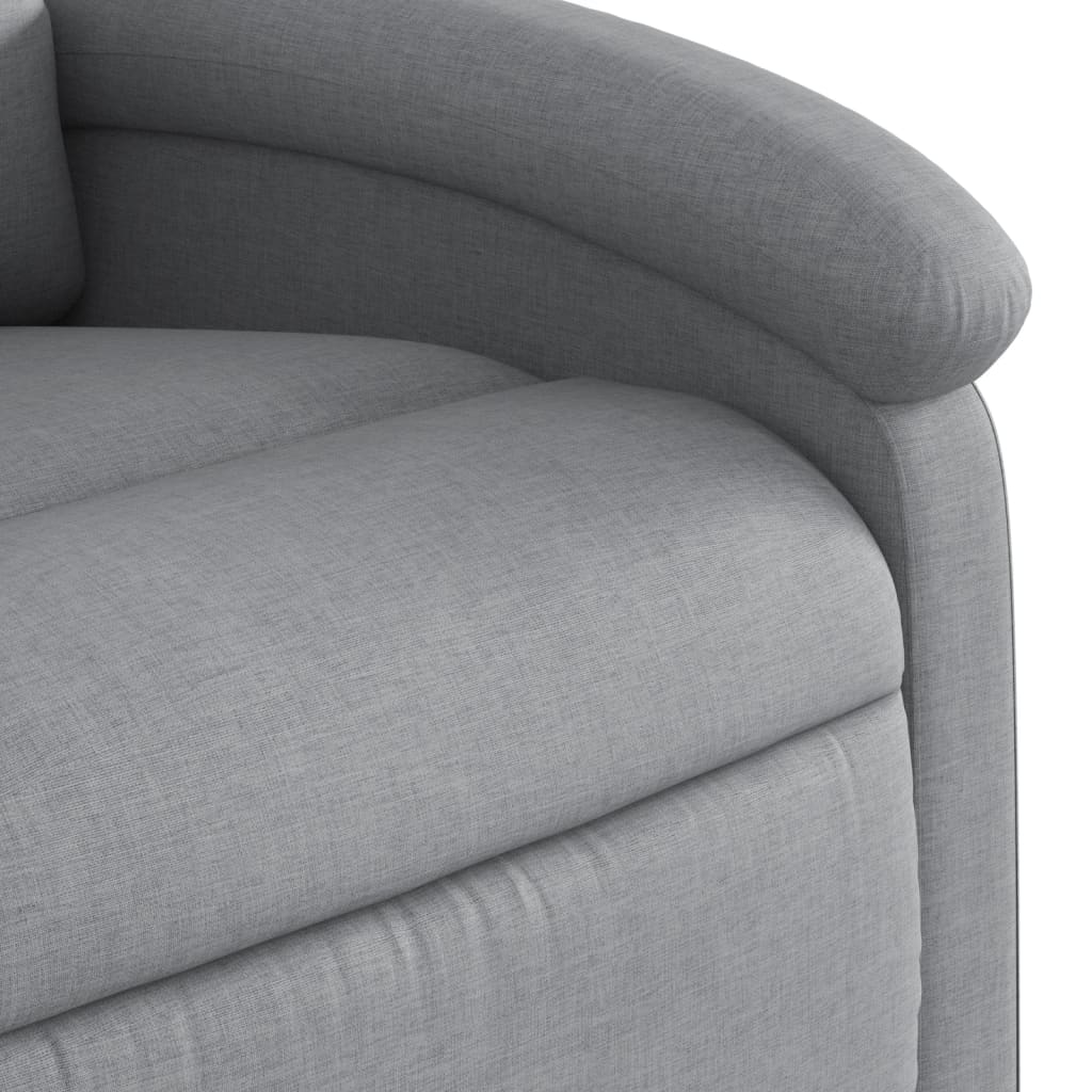Fauteuil inclinable électrique en tissu gris clair
