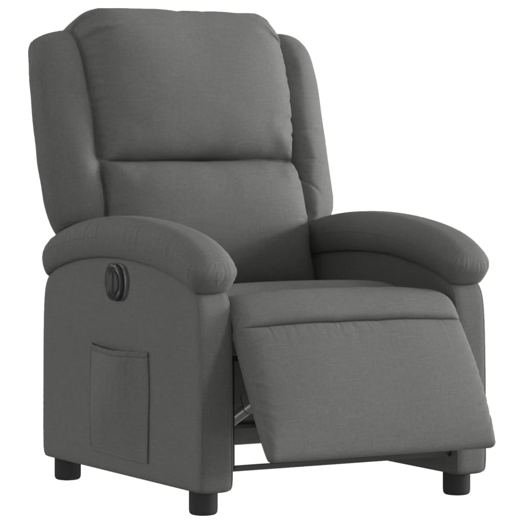 Fauteuil inclinable électrique en tissu gris foncé
