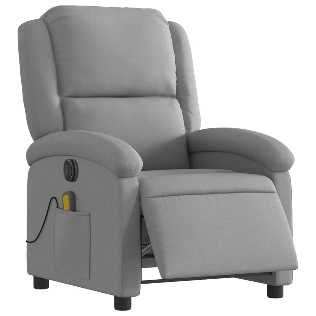 Fauteuil de massage électrique en tissu gris clair
