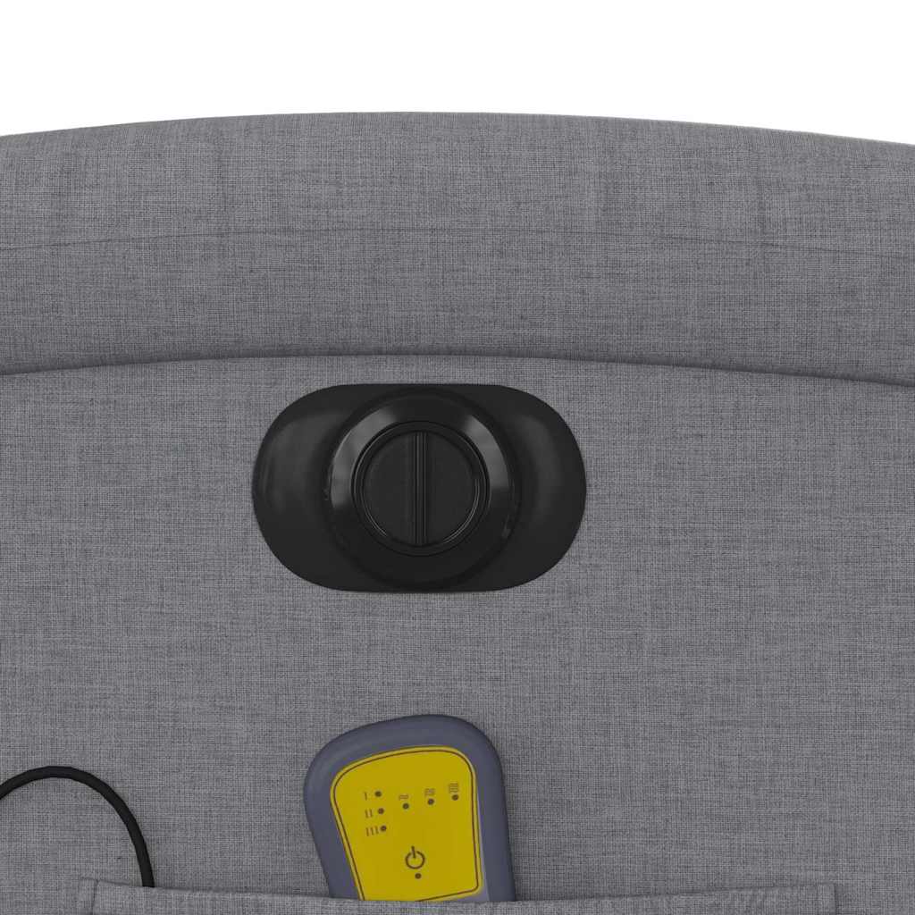 Massagesessel Elektrisch Hellgrau Stoff