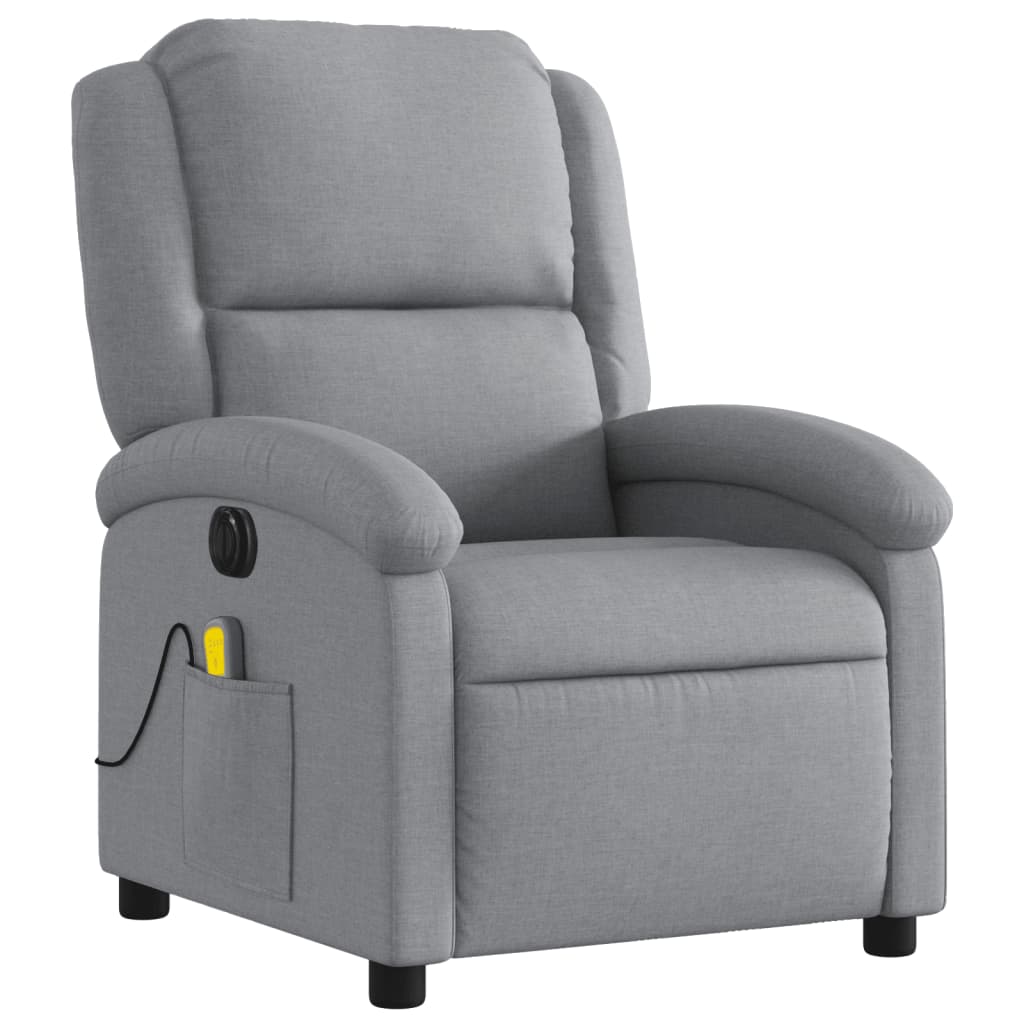 Fauteuil de massage électrique en tissu gris clair