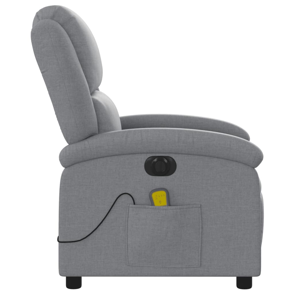Fauteuil de massage électrique en tissu gris clair
