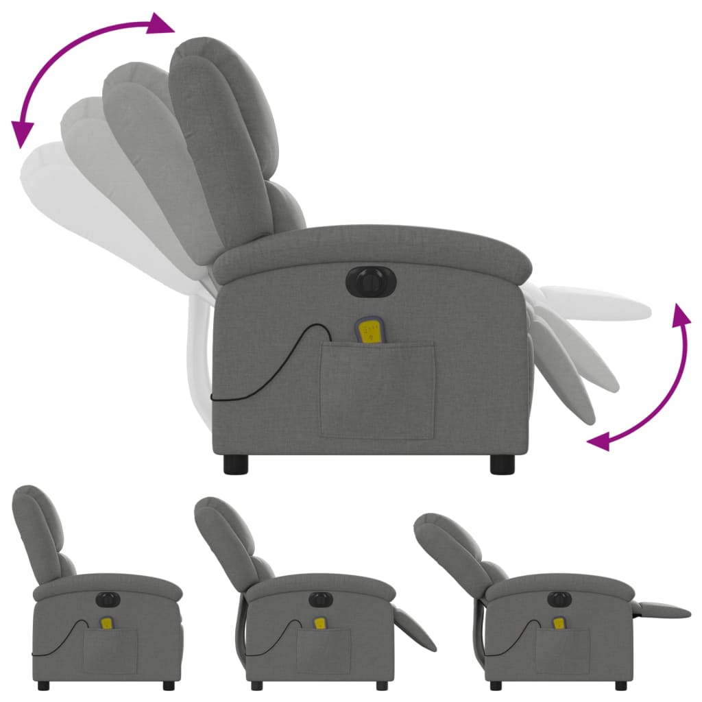 Electric Massage Chair Dark Grey Fabric