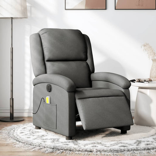 Electric Massage Chair Dark Grey Fabric