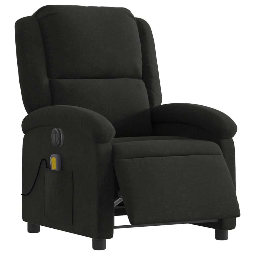 Fauteuil de massage électrique en tissu noir