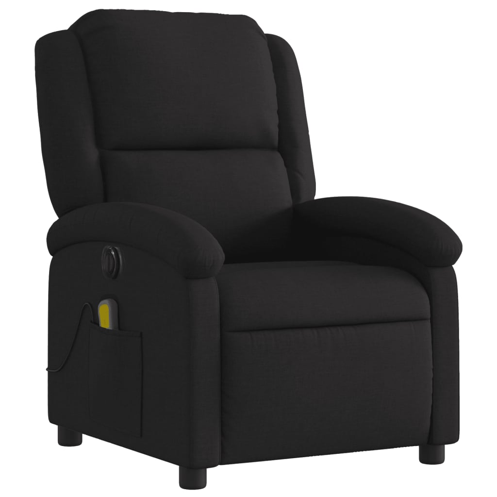 Fauteuil de massage électrique en tissu noir
