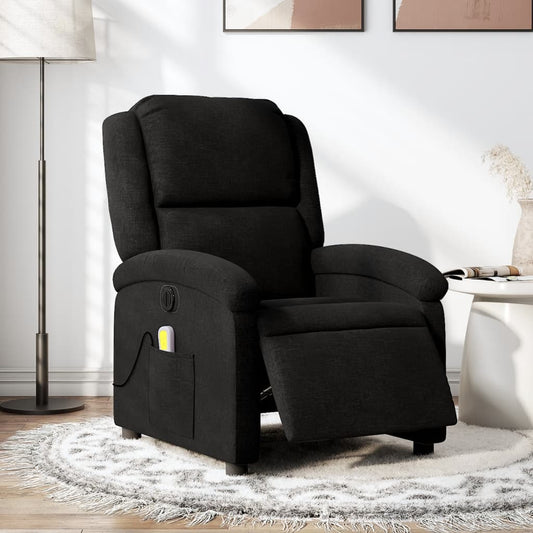 Fauteuil de massage électrique en tissu noir