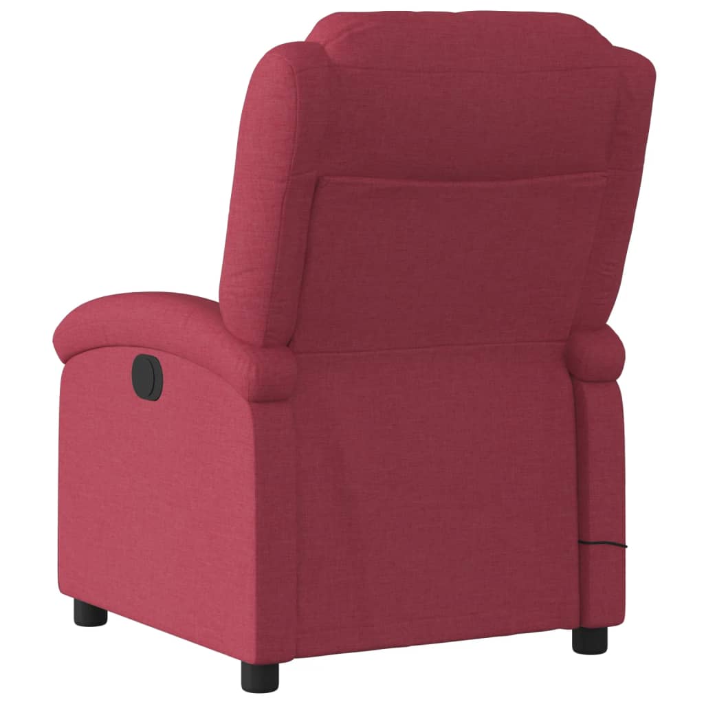 Fauteuil de massage électrique en tissu rouge vin