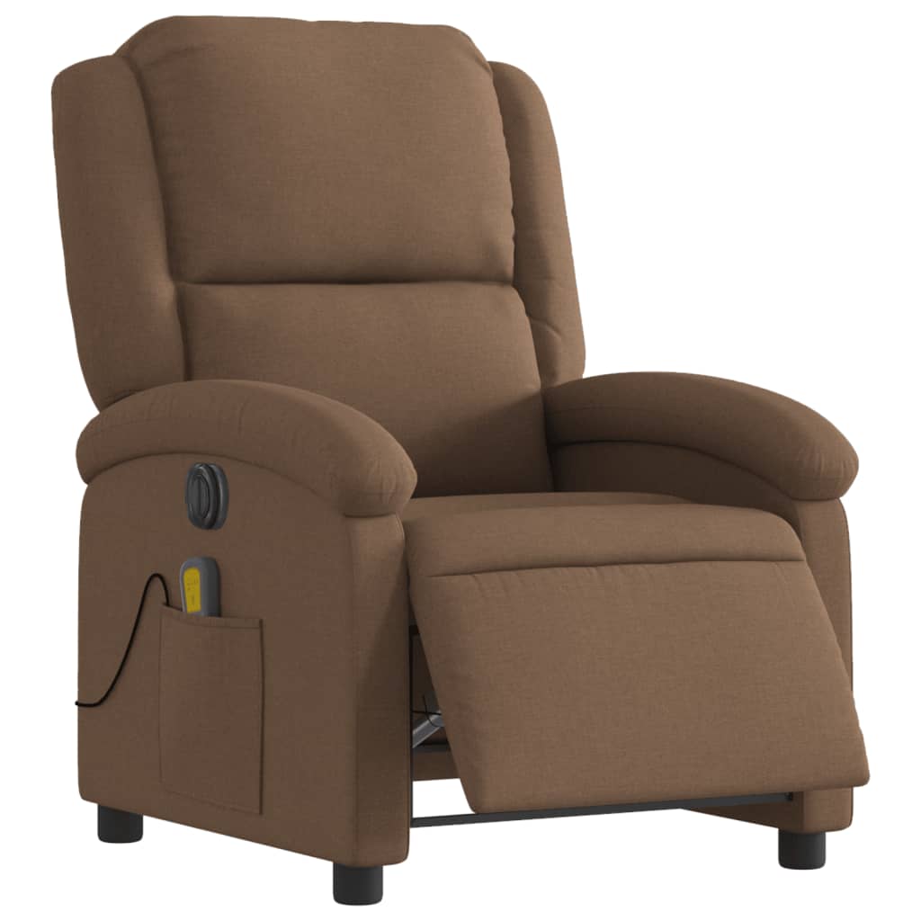 Fauteuil de massage électrique en tissu marron