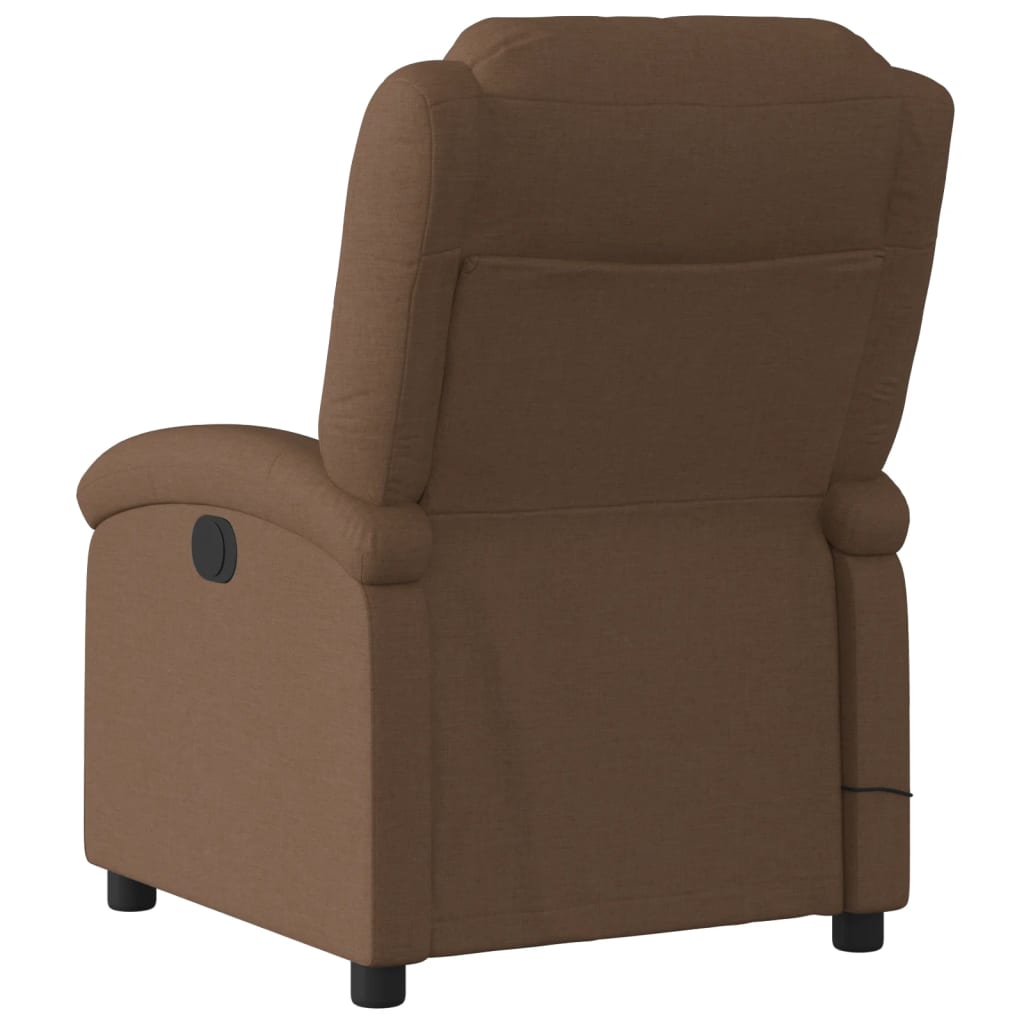 Fauteuil de massage électrique en tissu marron