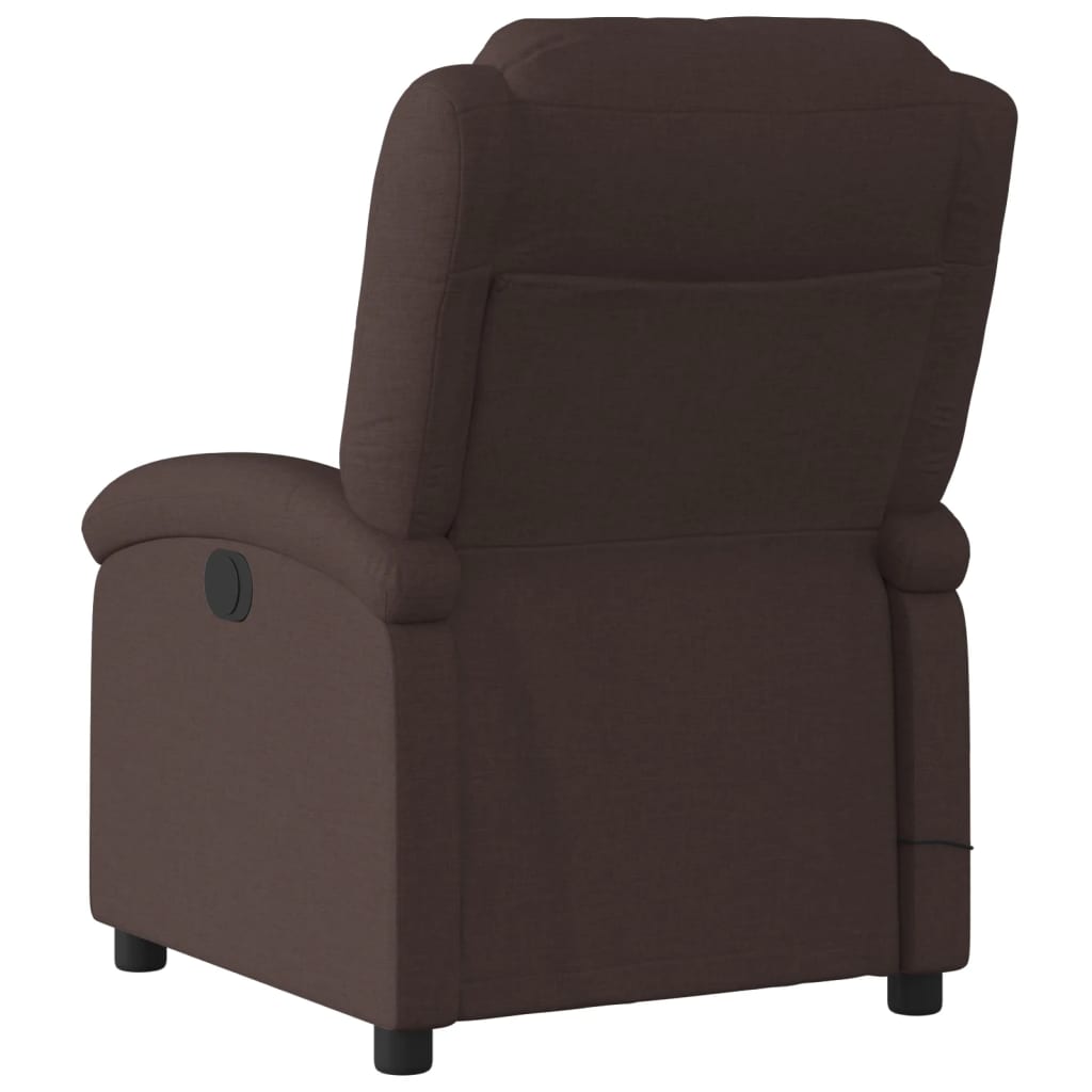 Fauteuil de massage électrique en tissu marron foncé