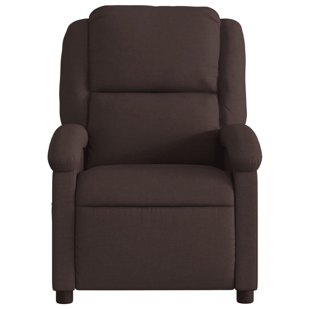 Fauteuil de massage électrique en tissu marron foncé