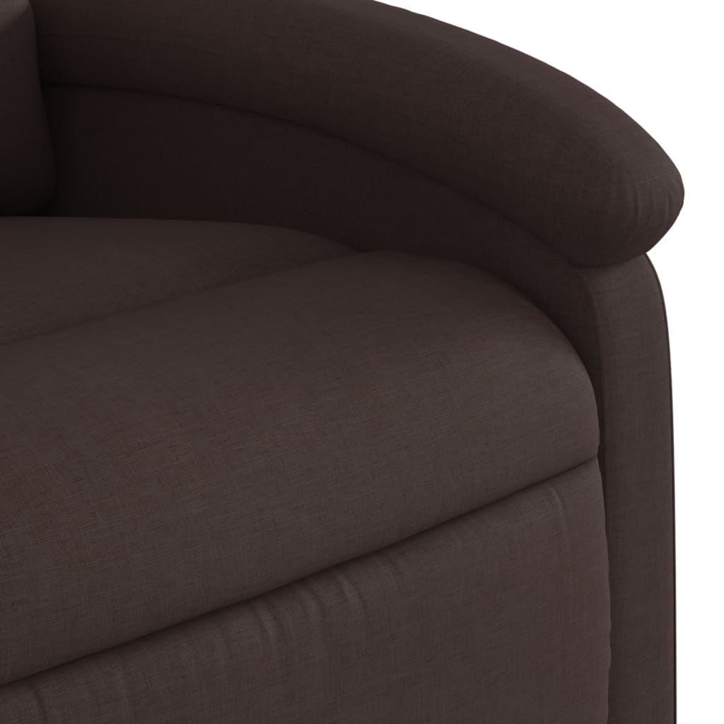 Fauteuil de massage électrique en tissu marron foncé