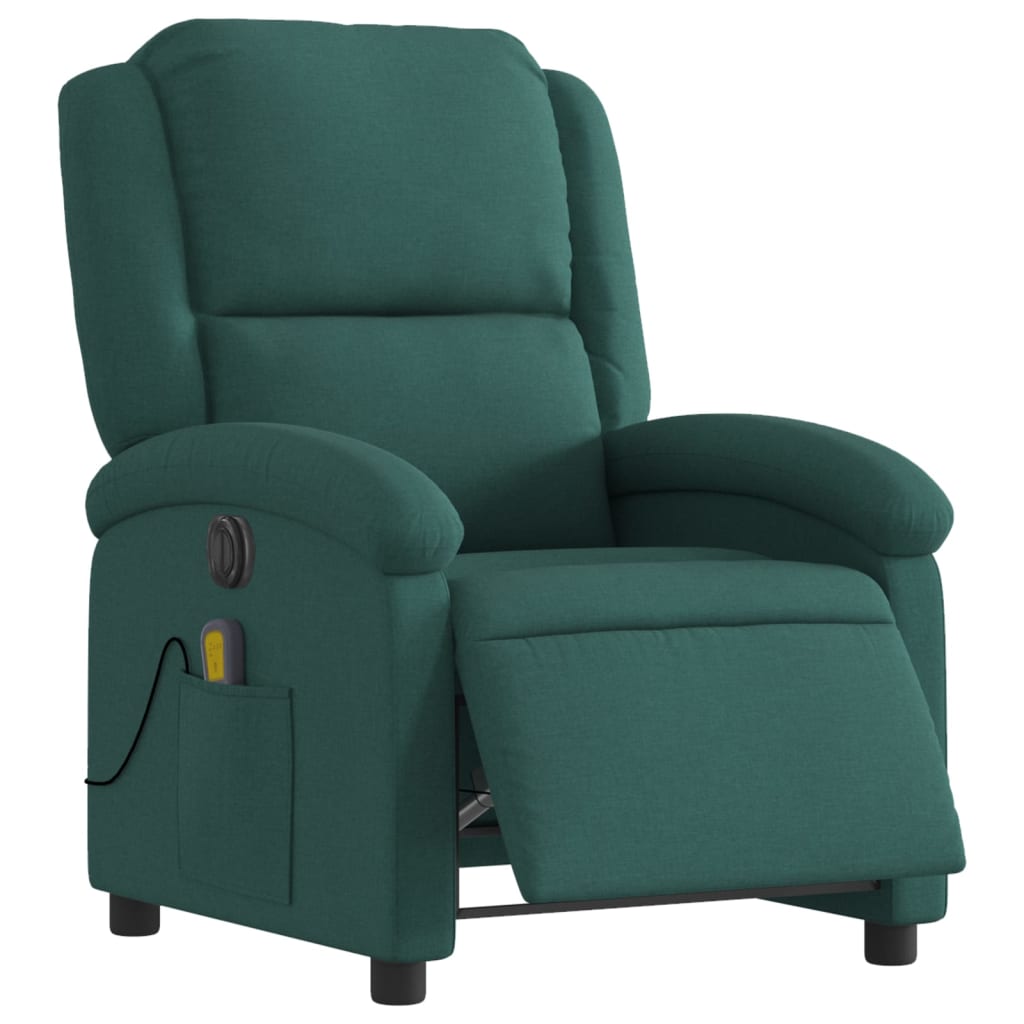 Electric Massage Chair Dark Green Fabric