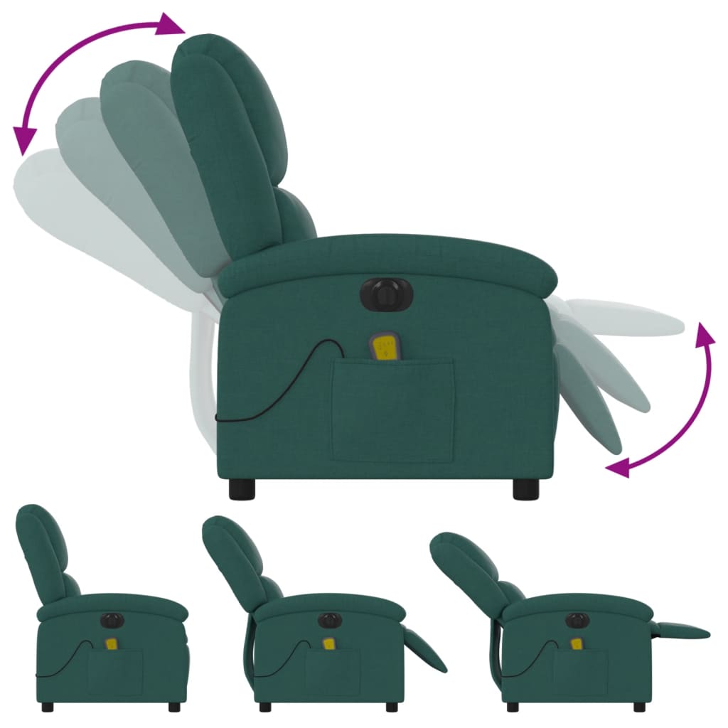 Electric Massage Chair Dark Green Fabric
