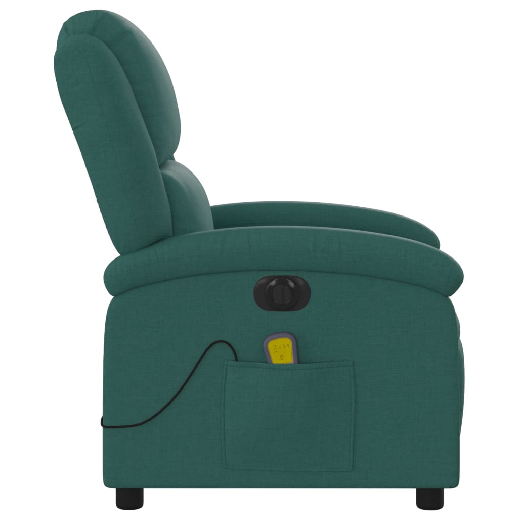 Electric Massage Chair Dark Green Fabric