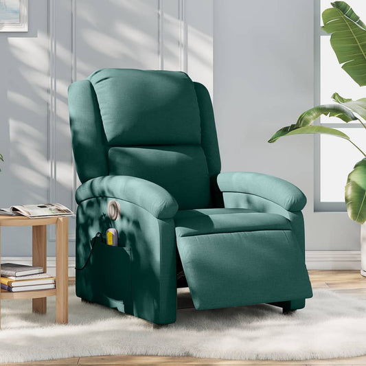 Electric Massage Chair Dark Green Fabric
