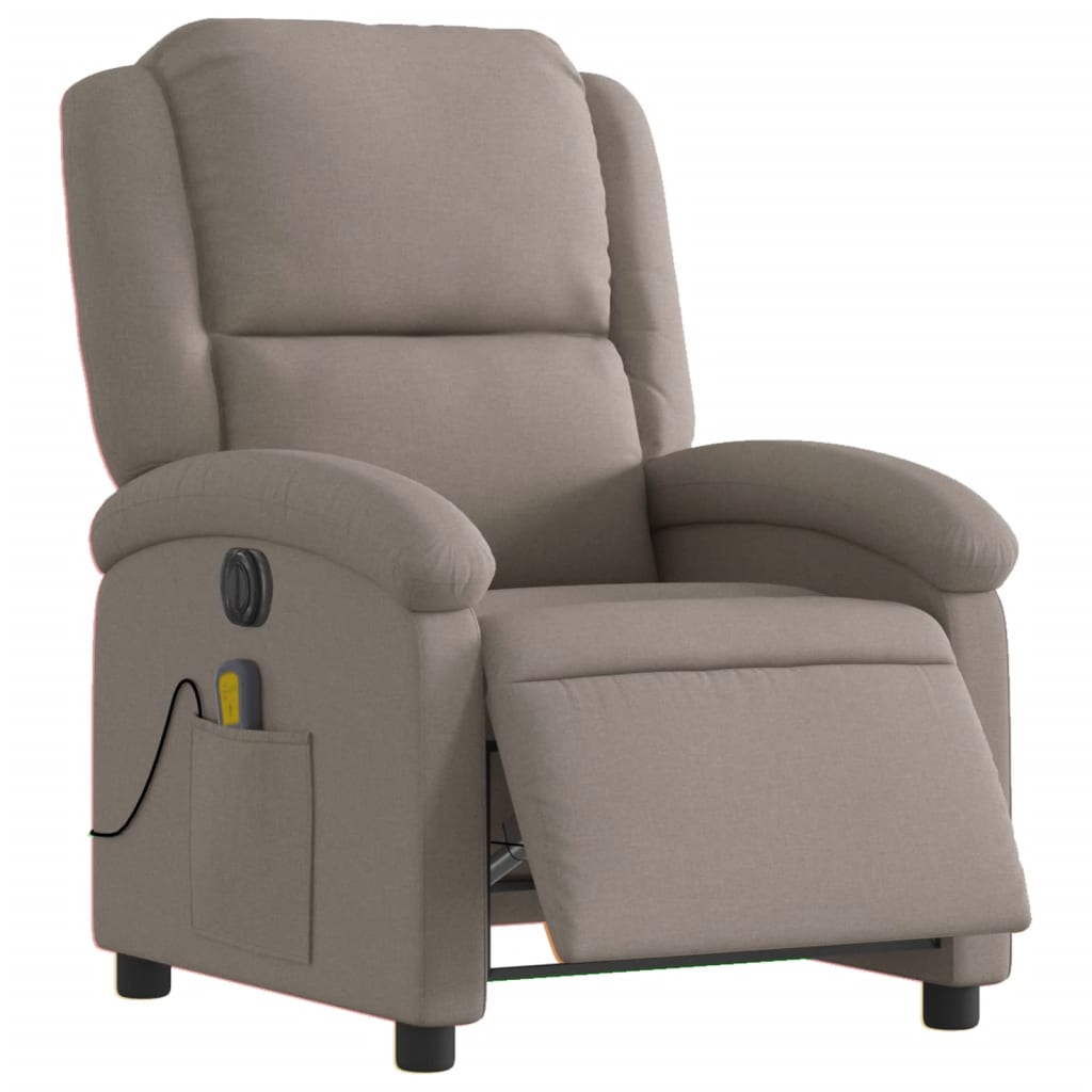 Fauteuil de massage électrique en tissu taupe