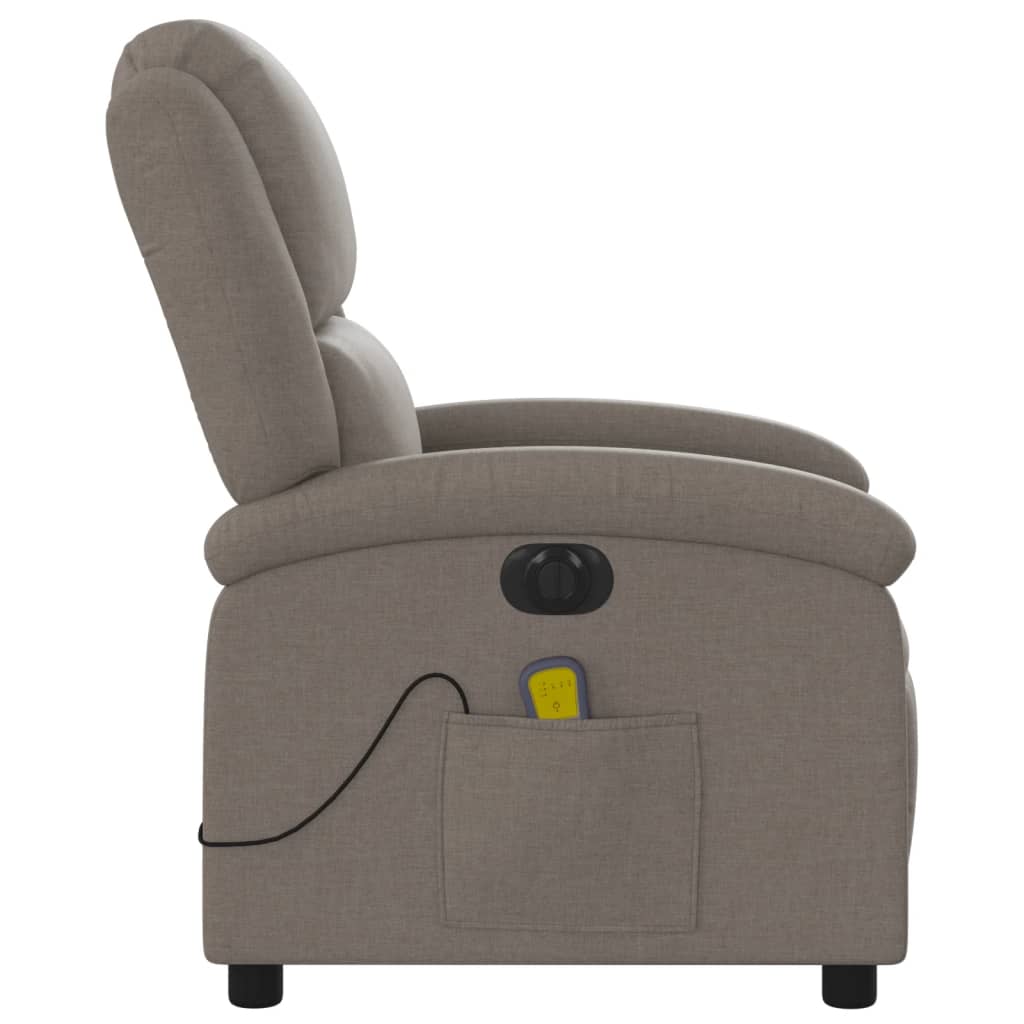 Fauteuil de massage électrique en tissu taupe