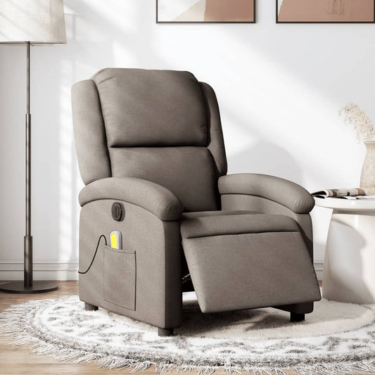Fauteuil de massage électrique en tissu taupe