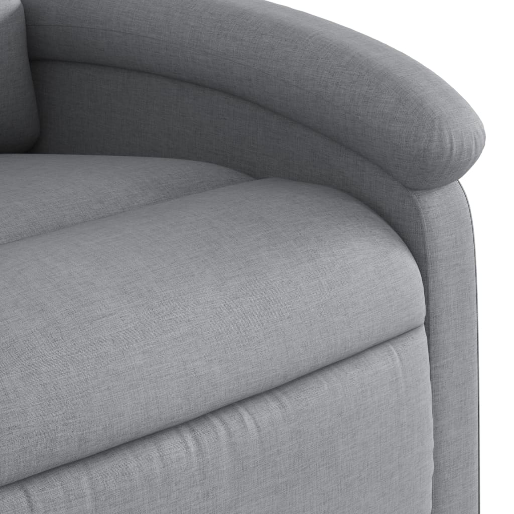 Fauteuil relax avec aide à la verticalisation en tissu gris clair