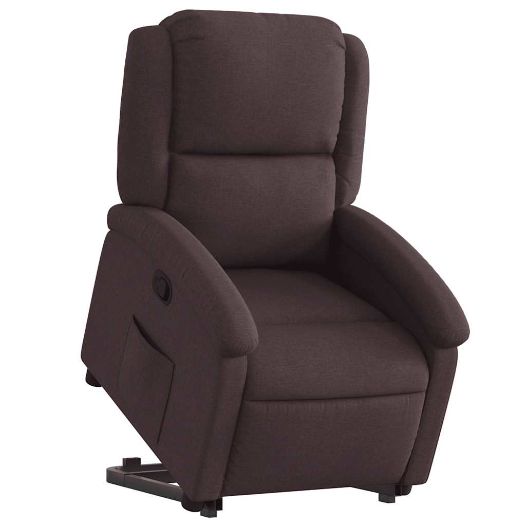 Relaxsessel mit Aufstehhilfe Dunkelbraun Stoff