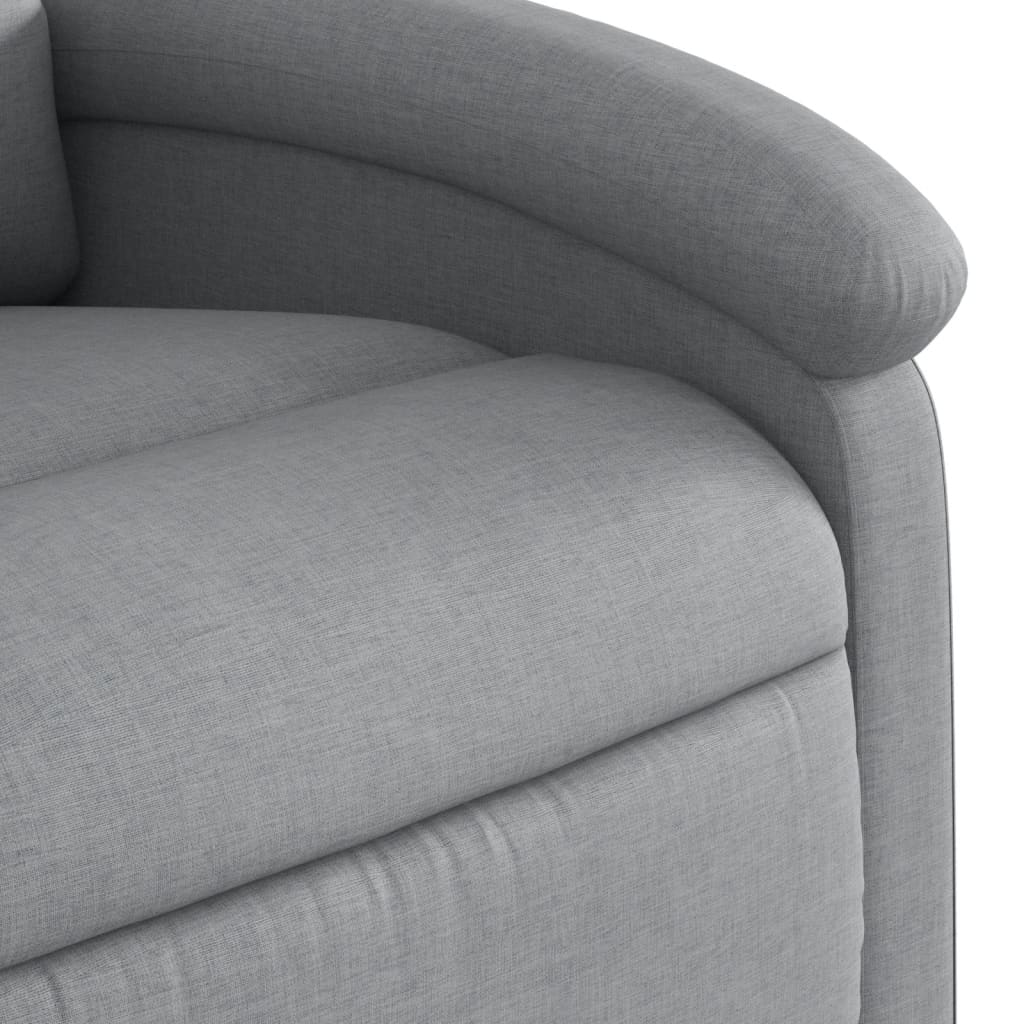 Fauteuil de massage avec aide à la verticalisation en tissu gris clair