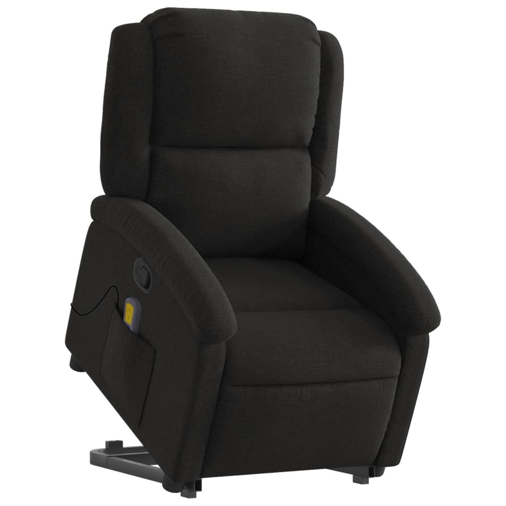 Fauteuil de massage avec aide au verticalisation en tissu noir