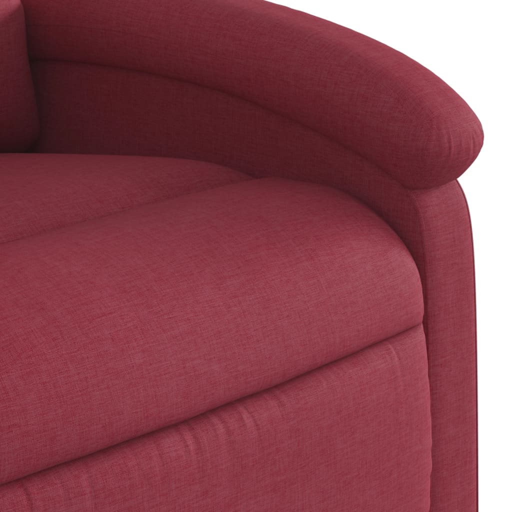 Fauteuil de massage avec aide à la verticalisation en tissu rouge vin