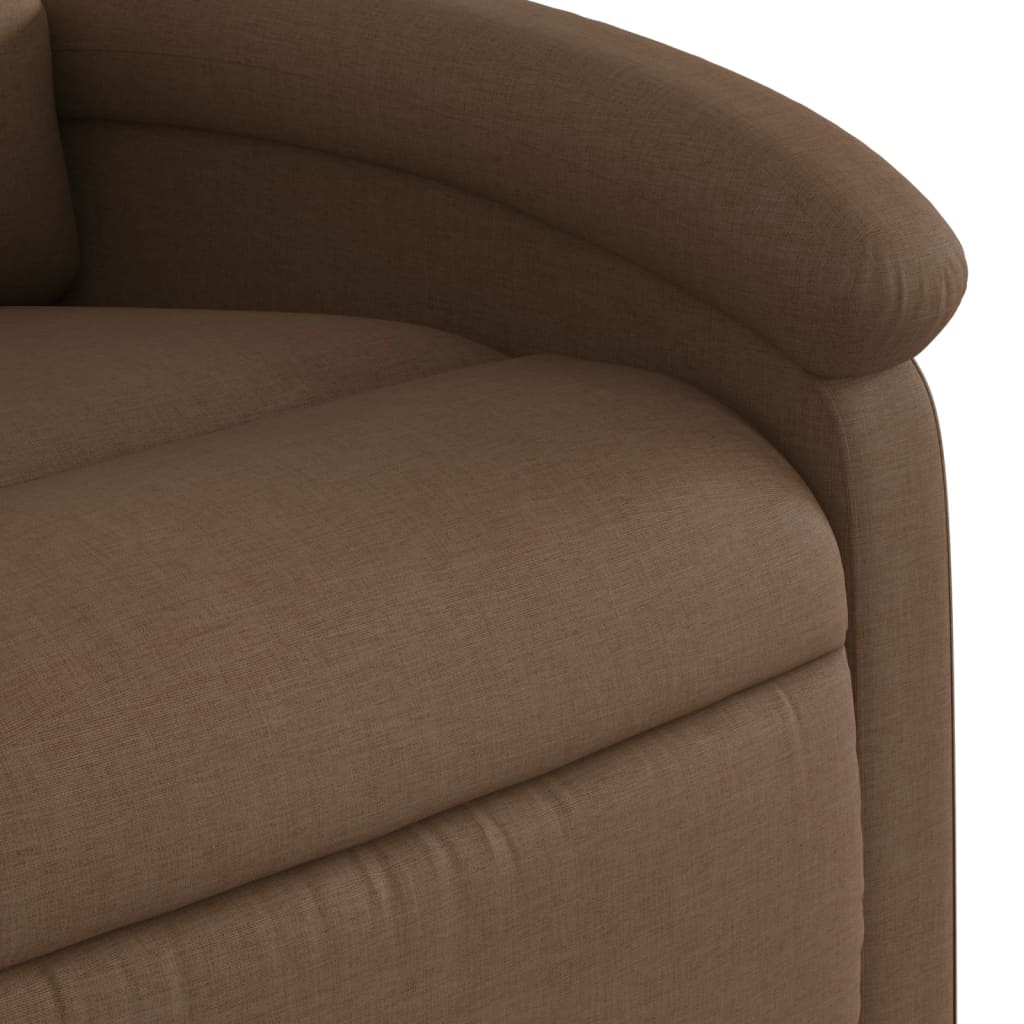 Massage chair with stand-up aid brown fabric